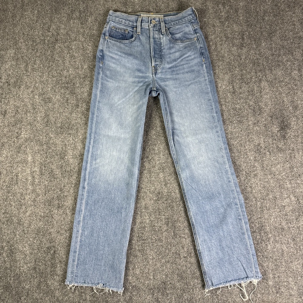Frank & Eileen Monaghan Jeans Womens 24 Blue Straight Leg Button Fly Denim